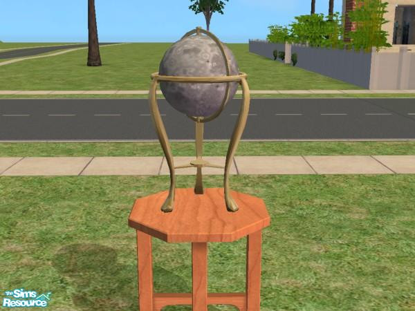 Sims 2 — Globes - Moon by dddrake — If you look closely at this map of our nearest neighbor, you can see the sites of