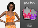 Sims 4 — Jacquard Top by portev — New Mesh 7 colors All Lods For female Teen to Elder