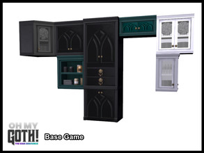 Sims 4 — Oh My Goth Opulent Kitchen Cupboard by seimar8 — Maxis match kitchen cupboard with gothic design doors and an