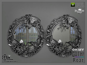 Sims 4 — Oh my Goth Roar living wall mirror small by jomsims — Oh my Goth Roar living wall mirror small