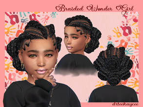 Sims 4 — Braided Wonder Girl by drteekaycee — So this is a conversion request of the Braided Wonder II. So now you child