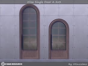 Sims 4 — Elisa Single Door A 2x3 by Mincsims — Basegame Compatible. 8 swatches for short wall