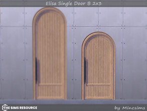 Sims 4 — Elisa Single Door B 2x3 by Mincsims — Basegame Compatible. 8 swatches for short wall