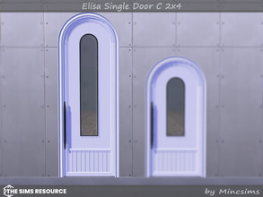 Sims 4 — Elisa Single Door C 2x4 by Mincsims — Basegame Compatible. 8 swatches for medium wall