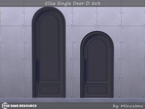 Sims 4 — Elisa Single Door D 2x3 by Mincsims — Basegame Compatible. 8 swatches for short wall