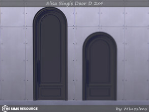 Sims 4 — Elisa Single Door D 2x4 by Mincsims — Basegame Compatible. 8 swatches for medium wall