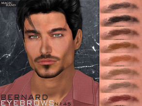 Sims 4 — [Patreon] Bernard Eyebrows N145 by MagicHand — Slit eyebrows in 13 colors - HQ Compatible. Preview - CAS
