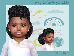 Sims 4 — Curly  Top Low Pony ~ Toddler by drteekaycee — Of course, mommies want to have their mini-me look like them. So