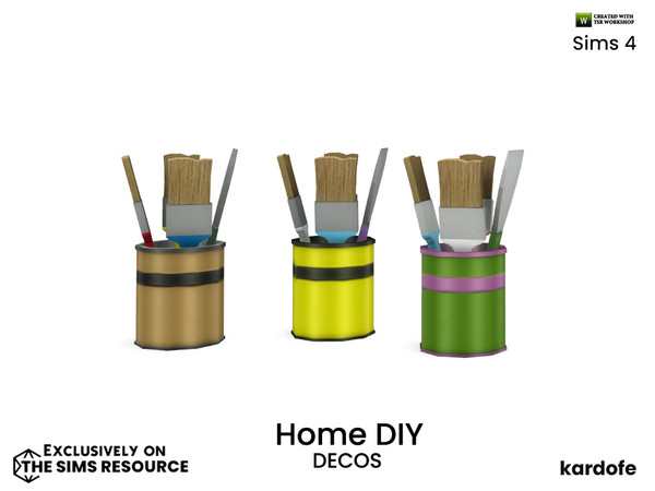 Sims 4 — kardofe_Home DIY_Brush pot by kardofe — Brush and Spatula jar, in three colour options, decorative