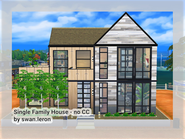 Sims 4 — Single Family House by swanleron — Single family house for sims with cats from Brindleton Bay (no CC) House is
