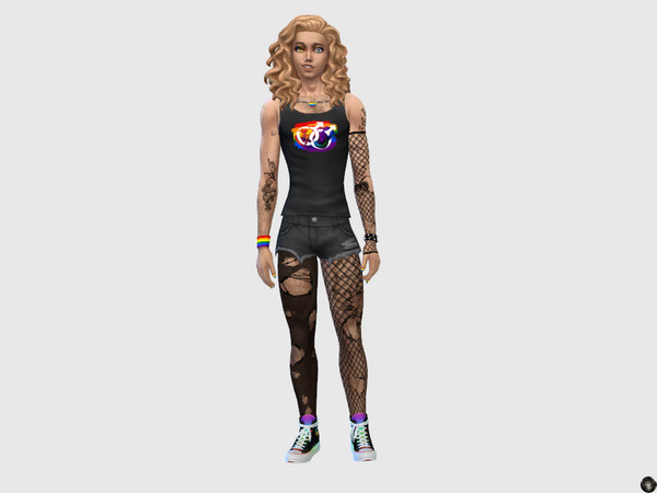 Sims 4 — Pride Month Dragons Tank Top Male (Recolor) by Brunonis — For males only. The guy in the image has a masculine
