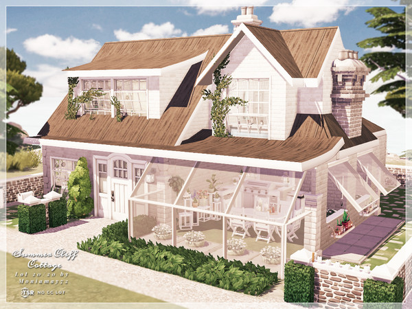 Sims 4 — Summer Cliff Cottage No CC Lot by Moniamay72 — This is a 2 Bedrooms Beauty Summer Cottage perfect for a family