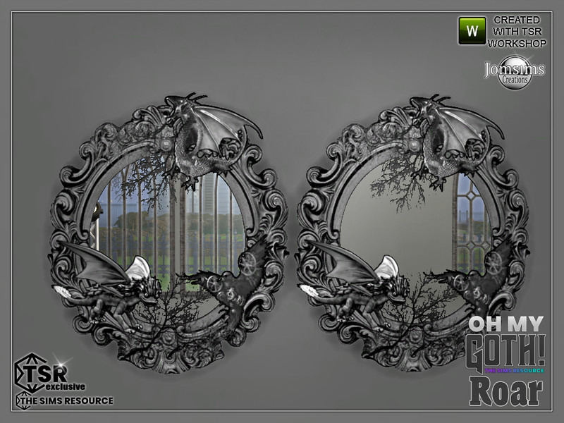 jomsims' Oh my Goth Roar living wall mirror small
