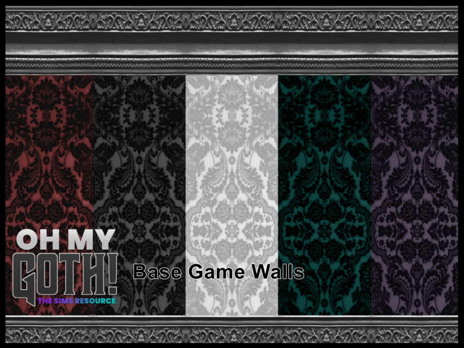 The Sims Resource - Oh My Goth Opulent Bedroom Wallpaper