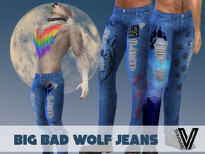 Sims 4 — Big Bad Wolf Jeans by SimmieV — You don't actually have to be a Big Bad Wolf to pull off these jeans. But, it
