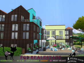 Sims 4 — FGD RealEstate 2022061 by Merit_Selket — unfurnished, Townhouses with pool area, built in Tartosa 40 x 320 only
