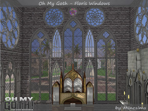 Sims 4 — Oh My Goth - Floris Windows by Mincsims — This set is part of Oh My Goth Collaboration. -4x4 for Medium Wall