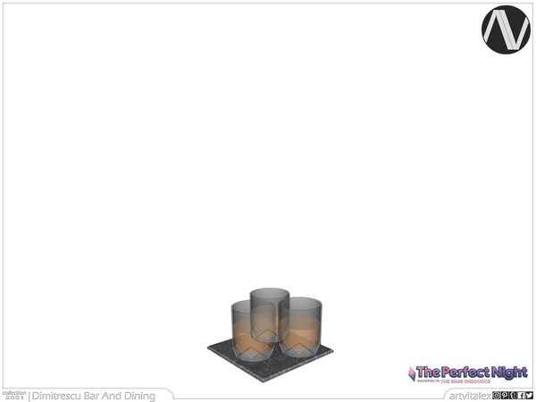 Sims 3 — The Perfect Night | Dimitrescu Glasses Full Of Drink by ArtVitalex — Bar And Dining Collection | All rights