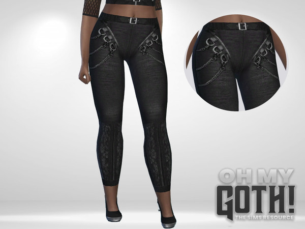 The Sims Resource - Oh My Goth - Gothic Buckle Pants