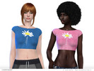 Sims 4 — Lina - Summer Top by CherryBerrySim — Refreshing cropped summer top with flower design for female sims.
