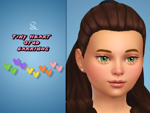 Sims 4 — Tiny Heart Stud Earrings for Kids by simlasya — For kids All LODs New mesh 10 swatches HQ compatible Custom