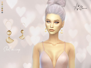 Sims 4 — Shell earrings by FlyStone — 6 color options Base game compatible HQ compatible Teen to Elder Not allowed for