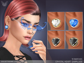 Sims 4 — Crystal Heart Earplugs (female frame) by feyona — Crystal Heart Earplugs For Female Frame come with 13 swatches,
