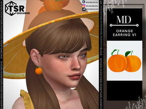 Sims 4 — orange earring v1 Child by Mydarling20 — new mesh base game compatible all lods all maps 5 colors
