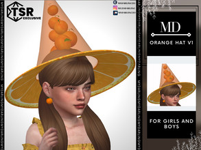 Sims 4 — orange hat v1 Child by Mydarling20 — new mesh base game compatible all lods all maps 5 colors this hat doesn't