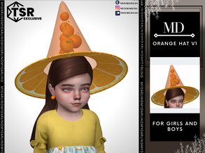 Sims 4 — orange hat v1 Toddler by Mydarling20 — new mesh base game compatible all lods all maps 5 colors this hat doesn't