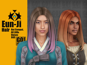 Sims 4 — Eun-Ji Hair by GoAmazons — >Base game compatible unisex hairstyle >Hat compatible >From Teen to Elder