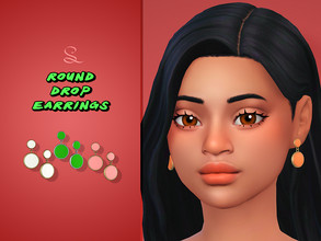 Sims 4 — Round Drop Earrings for Adults by simlasya — All LODs New mesh 18 swatches Teen to elder HQ compatible Custom