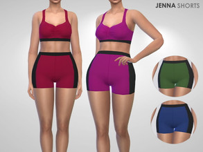 Sims 4 — Jenna Shorts by Puresim — Athletic shorts in 4 swatches.