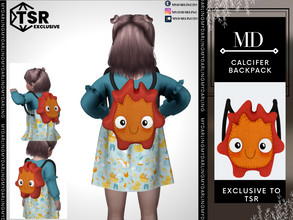 Sims 4 — calcifer backpack toddler by Mydarling20 — new mesh base game compatible all lods all maps 5 color the texture