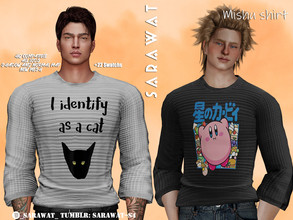 Sims 4 — Sarawat_Mishu Male Shirt by Sarawat — Is a Simple shirt for male sims xD Have fun! All lods Shadow and normal