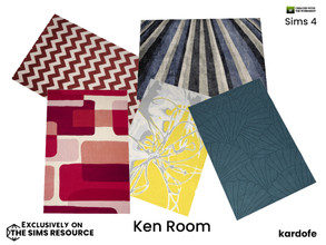 Sims 4 — kardofe_Ken Room_Rug by kardofe — Fun colourful rug, in five colour options