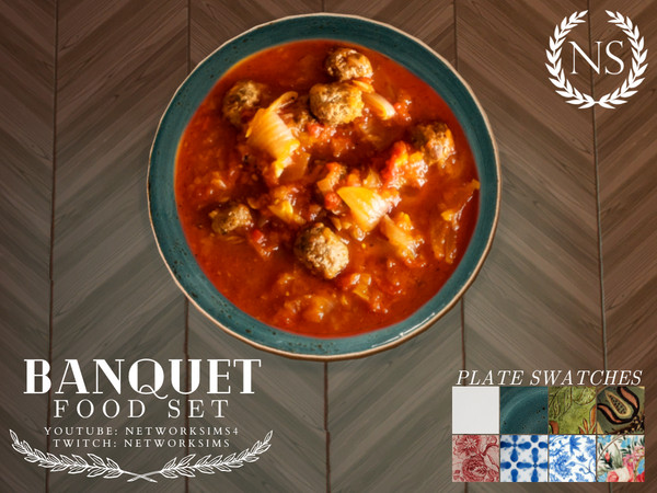 Sims 4 — Banquet Assorted Food 3 - Tajine Kofta by networksims — A realistic deco dish of tajine kofta.
