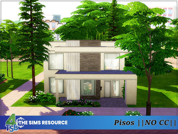Sims 4 — Pisos by Bozena — The house is located in the Newcrest. Lot: 20 x 15 Value: $ 84 325 Lot type: Residential
