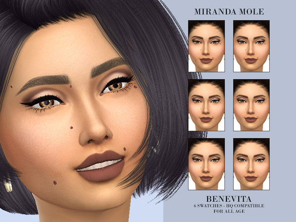 Sims 4 — Miranda Mole [HQ] by Benevita — Miranda Mole HQ Mod Compatible 6 Swatches For all age I hope you like!