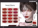 Sims 4 — Sweet Cherry Lipstick N1 by DANDAN-owo — Lipstick category *40 swatches *all genders *Children and toddlers are