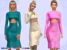 Sims 4 — Lily [patent dress] by talarian — Cut-out patent dress * New Mesh * 22 colors * Female, Teen-Elder * Base game *