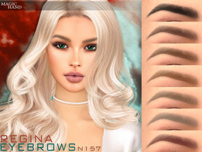 Sims 4 — Regina Eyebrows N157 by MagicHand — Thin eyebrows in 13 colors - HQ Compatible. Preview - CAS thumbnail Pictures