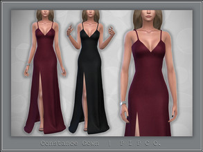 Sims 4 — Constance Gown. by Pipco — A simple, elegant gown in 15 colors. Base Game Compatible New Mesh All Lods HQ