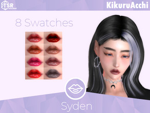 Sims 4 — Syden Lipstick by Kikuruacchi — - It is suitable for Female and Male. ( Teen to Elder ) - 8 swatches - HQ