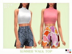 Sims 4 — Summer Walk Top by Black_Lily — YA/A/Teen 6 Swatches New item