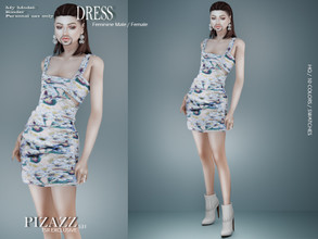 Sims 4 — Summer Printed Dress by pizazz — www.patreon.com/pizazz Dress for your sims 4 games. The dress is stylish and
