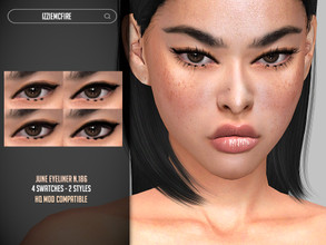 Sims 4 — IMF June Eyeliner N.186 by IzzieMcFire — June Eyeliner N.186 contains 4 swatches in 2 styles. HQ texture.