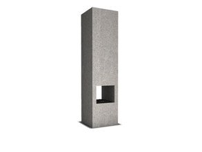 Sims 4 — DbA@TSR_LPFireplace by Angela — Concrete 1x1 fireplace as tall as the medium wall. Has a hightened fire and a