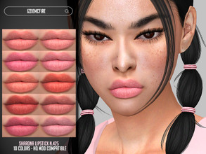 Sims 4 — IMF Sharona Lipstick N.425 by IzzieMcFire — Sharona Lipstick N.425 contains 10 colors in hq texture. Standalone