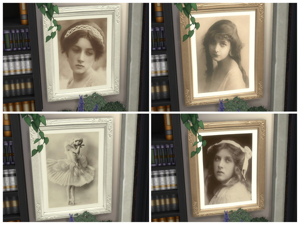 Sims 4 — Grandma's Portraits (Maxis Recolor) by hemlockandholywater — BASE GAME COMPATIBLE. 8 Swatches total, 4 images,
